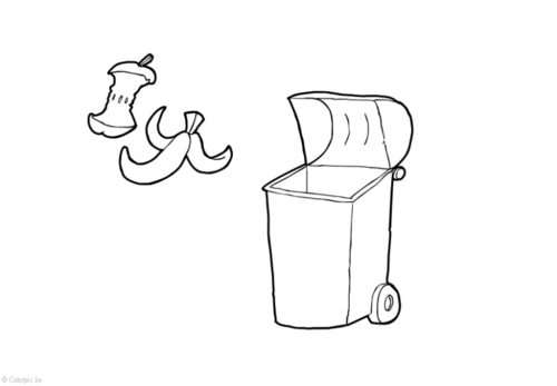 Dibujo para colorear Residuos orgánicos