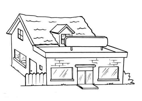 Dibujo para colorear Restaurante- sin texto