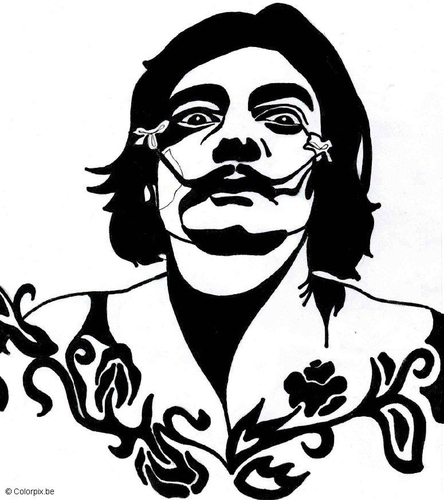 Dibujo para colorear Salvador Dalí