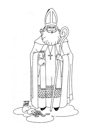 Dibujo para colorear San Nicolás