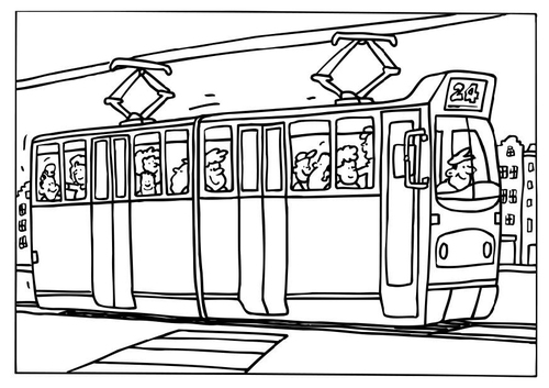 Dibujo para colorear Tranvía