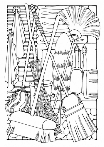 Dibujo para colorear utensilios domésticos