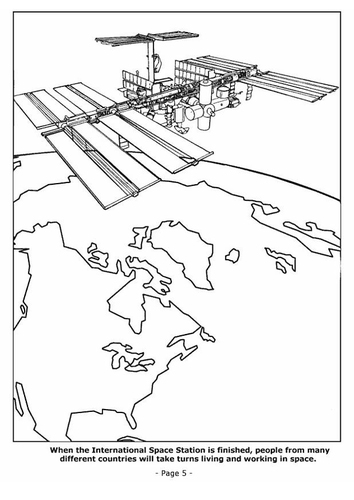 Dibujo para colorear Vivir y trabajar en el espacio