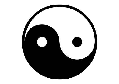 Dibujo para colorear Yin y Yang