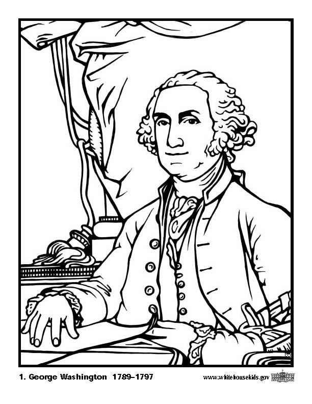 Dibujo para colorear 01 George Washington
