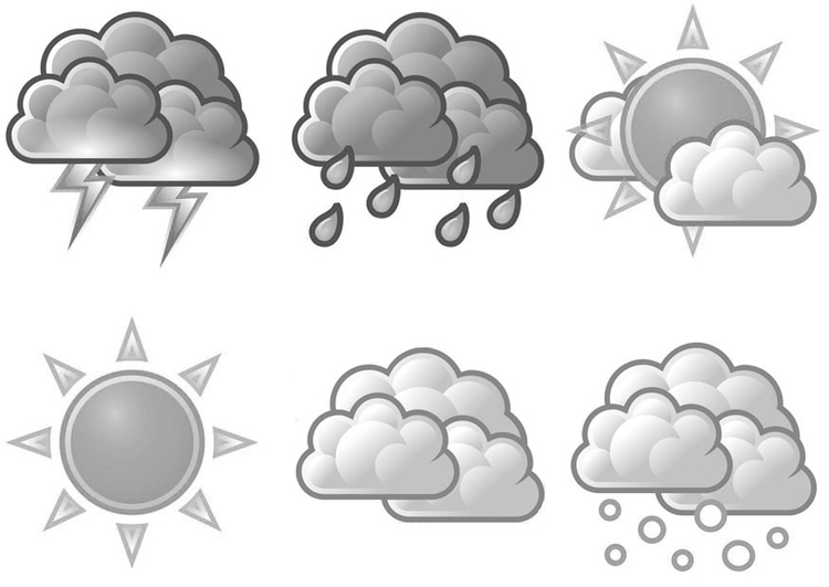 Dibujo para colorear 02 - sÃ­mbolos meteorolÃ³gicos