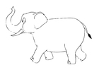 Dibujo para colorear 07b. Elefante 