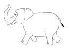 Dibujo para colorear 07b. Elefante