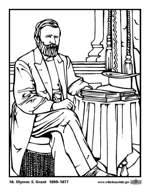 Dibujo para colorear 18 Ulysses S. Grant