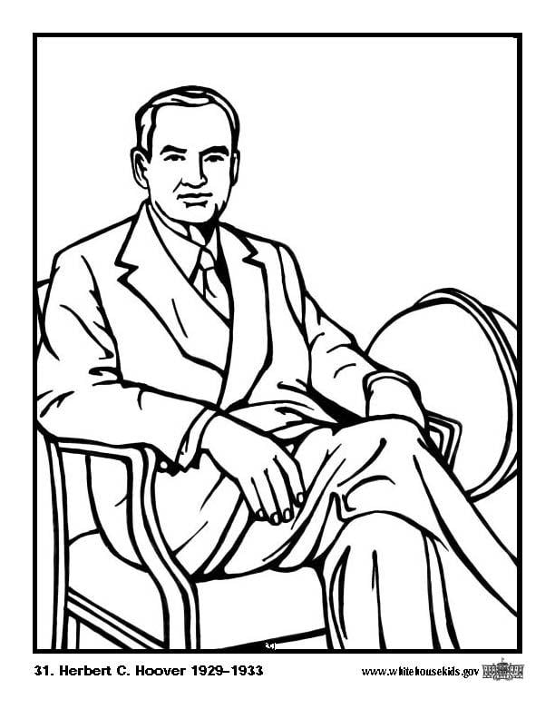 Dibujo para colorear 31 Herbert C. Hoover