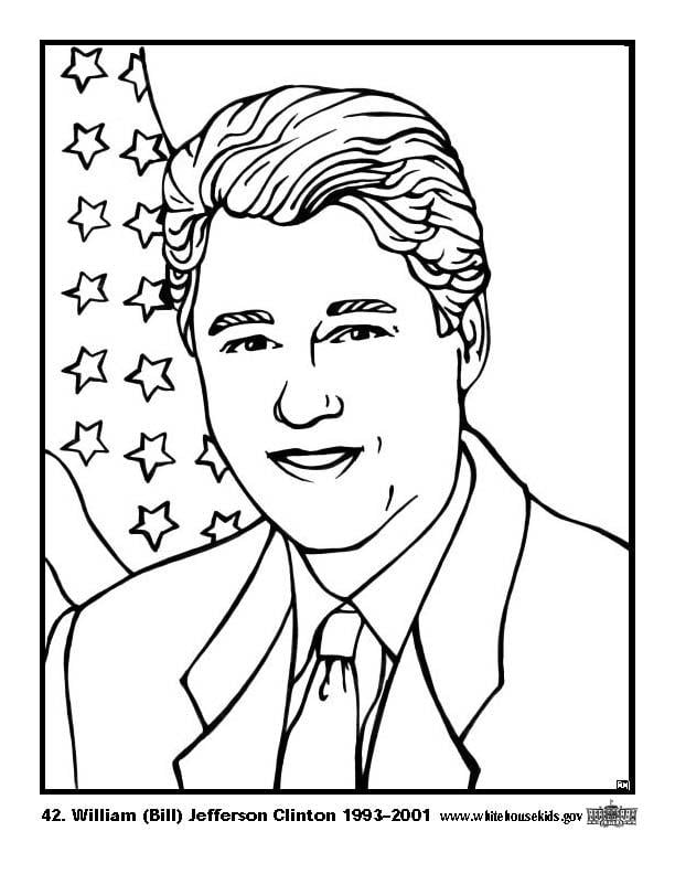 Dibujo para colorear 42 William (Bill) Jefferson Clinton