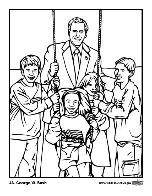 Dibujo para colorear 43 George W. Bush