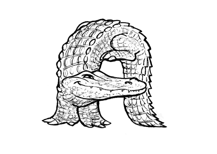 Dibujo para colorear a-alligator