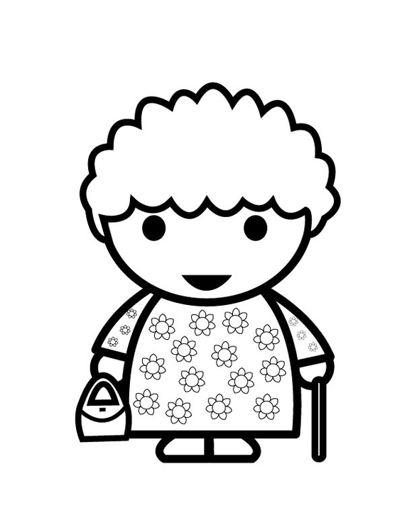 Dibujo para colorear abuela - Dibujos Para Imprimir Gratis - Img 26876