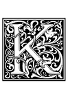 Dibujos para colorear alfabeto decorativo - K