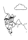 Dibujo para colorear alpinista