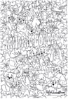 Dibujo para colorear Amantes de los animales