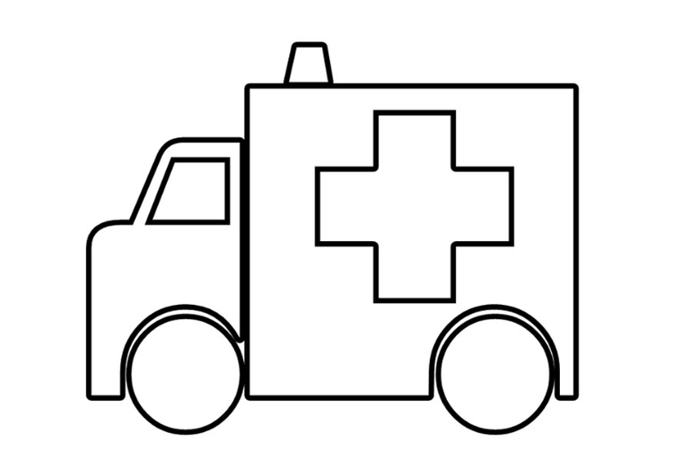 Dibujo para colorear ambulancia