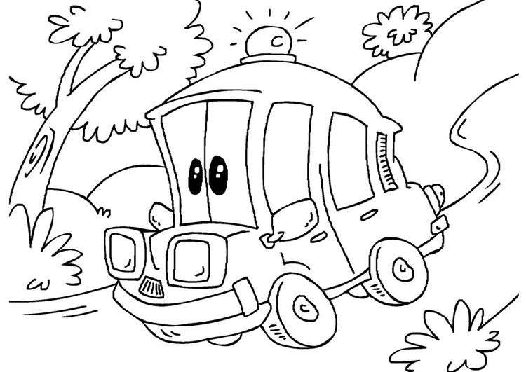 Dibujo para colorear ambulancia