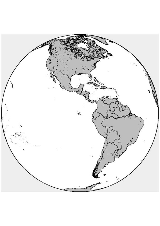 Dibujo para colorear AmÃ©rica del Norte y del Sur