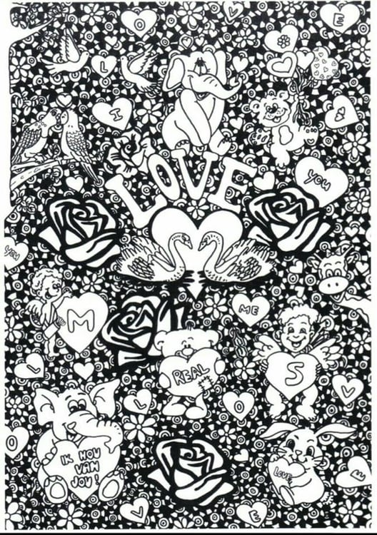 Dibujo para colorear amor