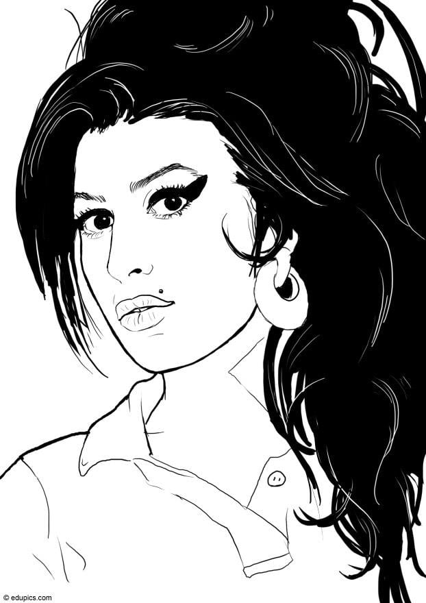 Dibujo para colorear Amy Winehouse - Dibujos Para Imprimir Gratis - Img  15409