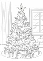 Dibujo para colorear Ãrbol de navidad con estrella