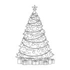 Dibujo para colorear Ãrbol de navidad con regalos