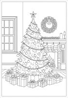 Dibujo para colorear Ãrbol de navidad con regalos