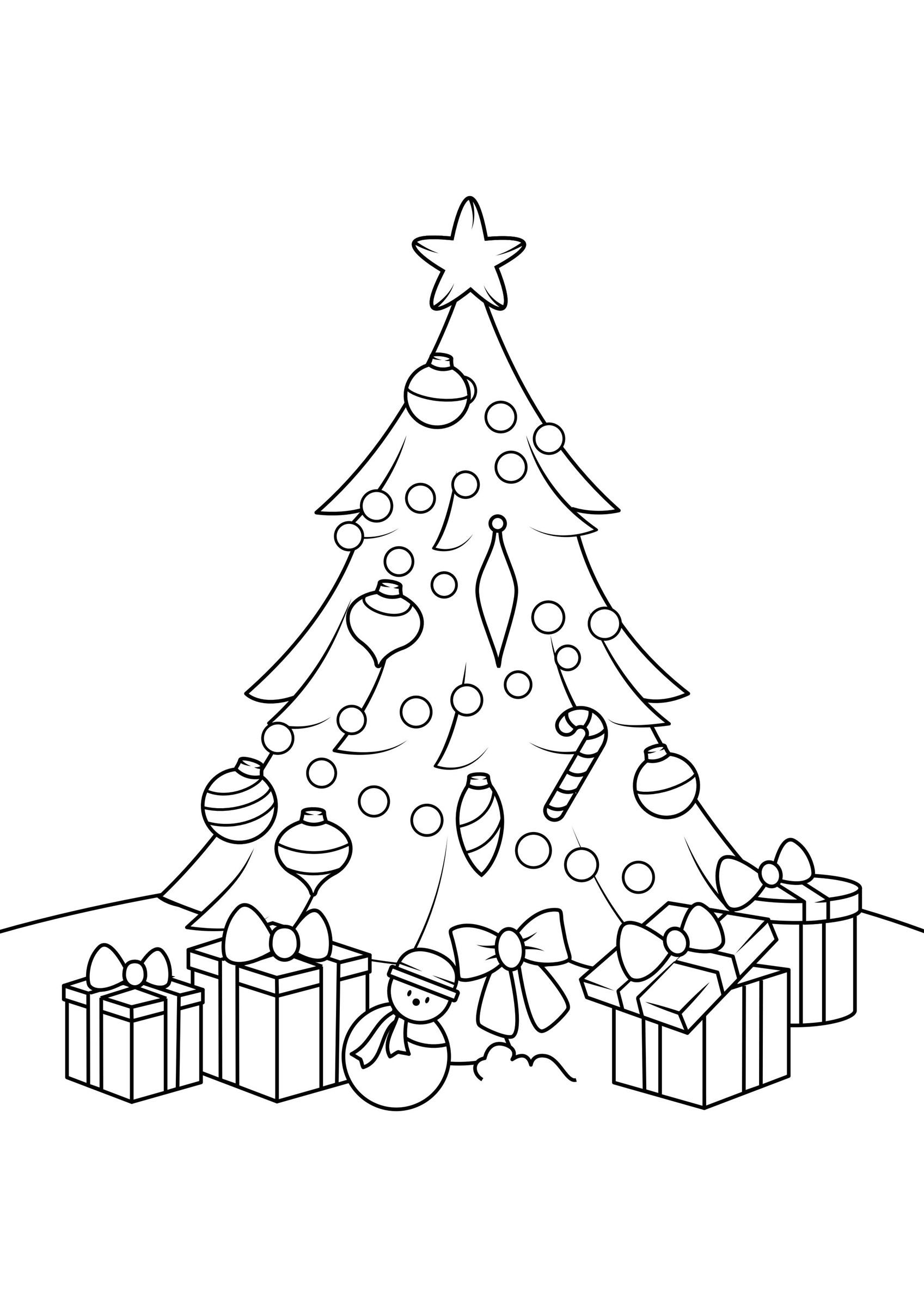 Dibujo para colorear árbol de Navidad - Dibujos Para Imprimir Gratis - Img  31089