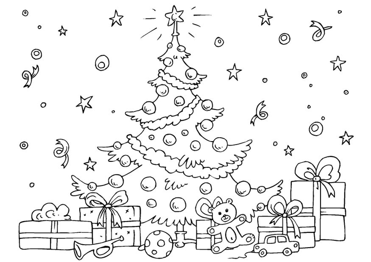 Dibujo para colorear Ã¡rbol de Navidad