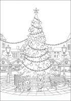 Árbol de Navidad en el mercado navideño