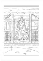 Árbol de Navidad en la terraza