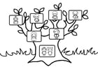 Dibujos para colorear árbol genealógico 