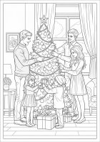 armando el árbol de Navidad juntos