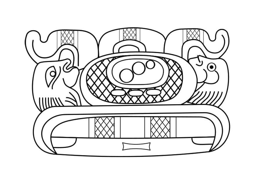 Dibujo para colorear arte maya