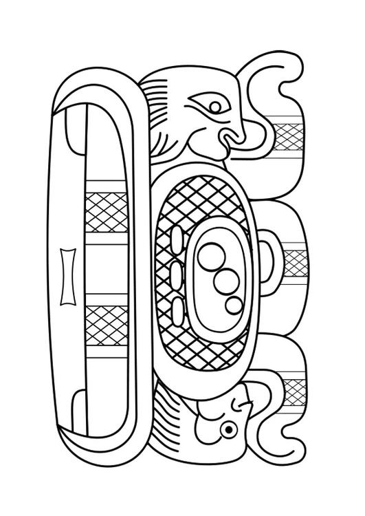 Dibujo para colorear arte maya - Dibujos Para Imprimir Gratis - Img 27457