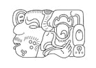 Dibujo para colorear arte Maya
