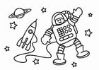 Dibujo para colorear astronauta 