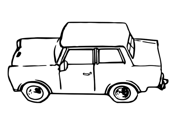 Dibujo para colorear auto - trabant