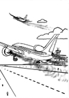 Dibujos para colorear Avión, contaminación del aire
