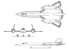 dibujo-para-colorear avión - Lockheed SR-71A