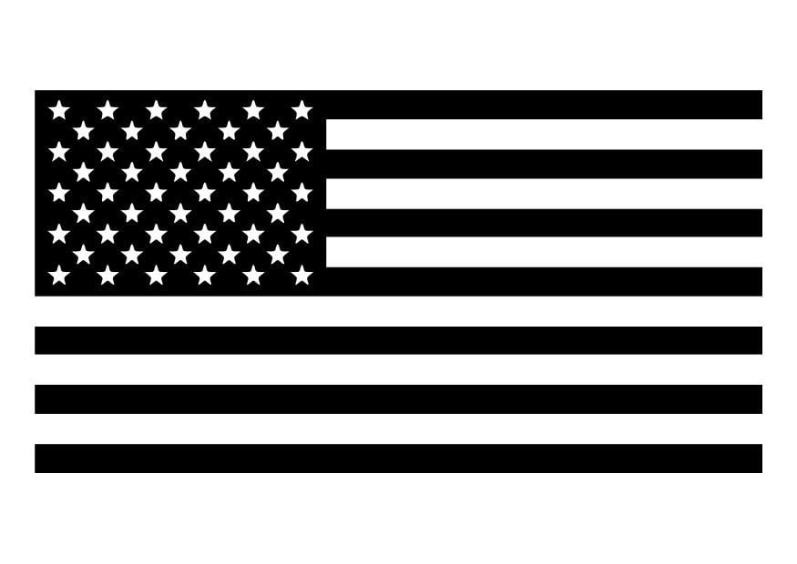 Dibujo para colorear bandera americana 