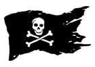 Dibujo para colorear bandera pirata