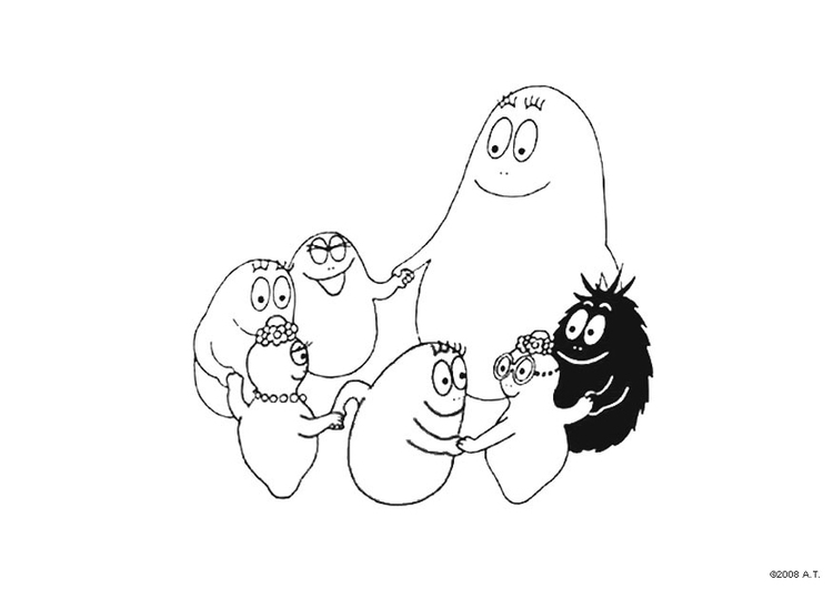 Dibujo para colorear Barbapapa en cÃ­rculo