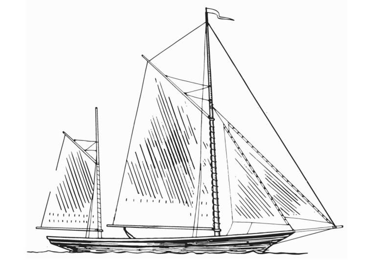 Dibujo para colorear Barco - mÃ¡stiles