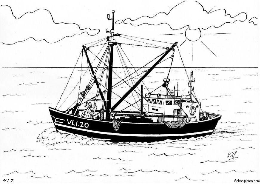 Dibujo para colorear Barco pesquero, barco