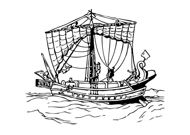 Dibujo para colorear Barco romano