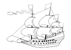 dibujo-para-colorear Barco velero del siglo 17