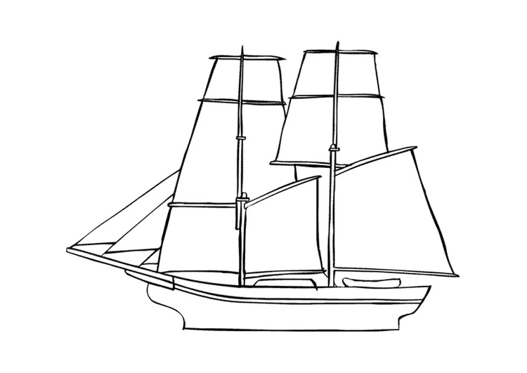 Dibujo para colorear Barco velero